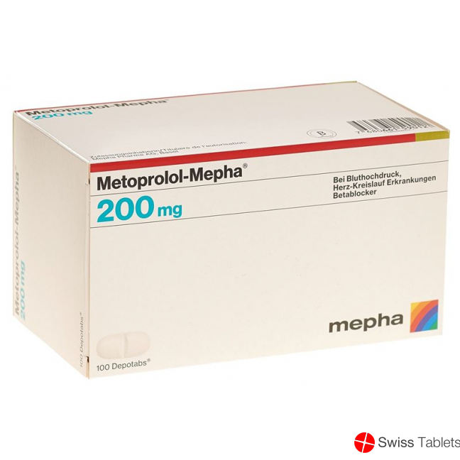 Metoprolol Mepha Depotabs 200mg 100 Stück buy online