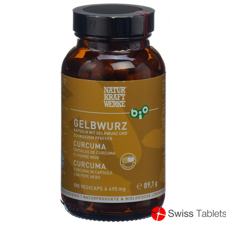 Naturkraftwerke Gelbwurz Pulver Kapseln Bio/kba 180 Stück buy online