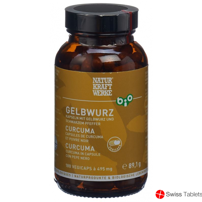Naturkraftwerke Gelbwurz Pulver Kapseln Bio/kba 180 Stück buy online