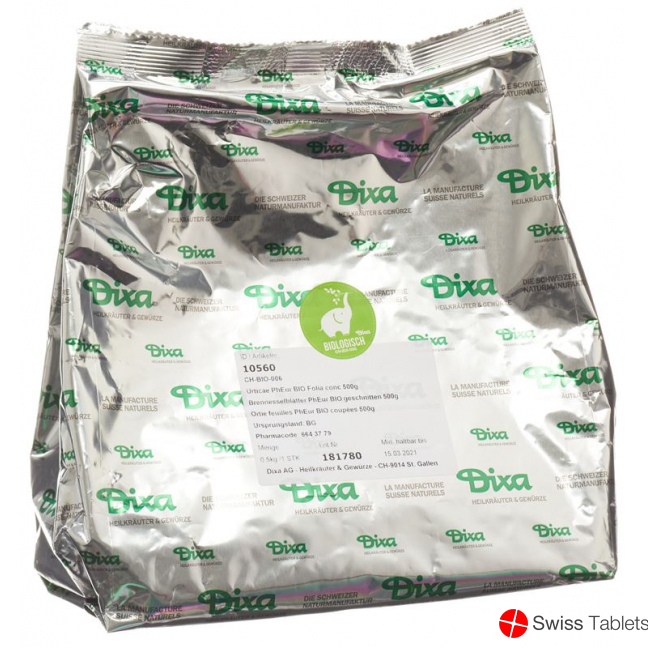 Dixa nettle leaves PhEur BIO cut 500 g Dixa nettle leaves PhEur BIO cut 500 g