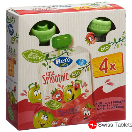 Hero Baby Organic Smoothie Apple Strawberry 4 x 90 g