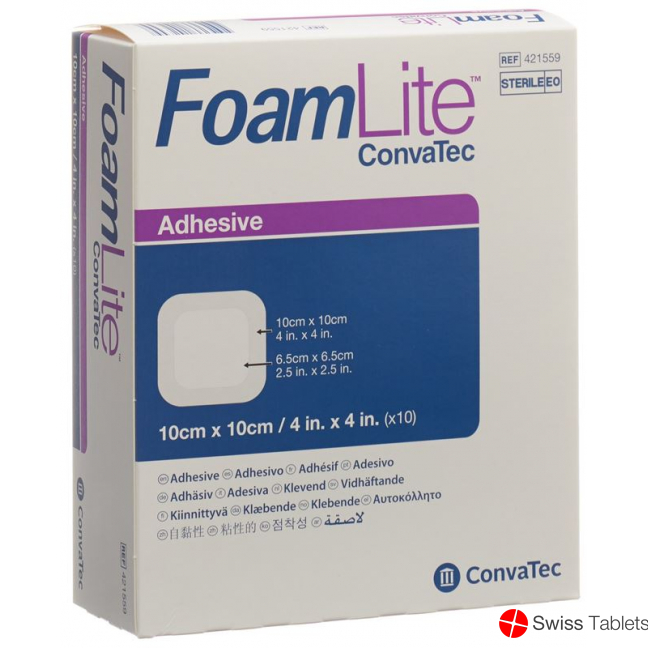 Foam Lite Convatec Silikon-Schaum 10x10cm 10 Stück buy online