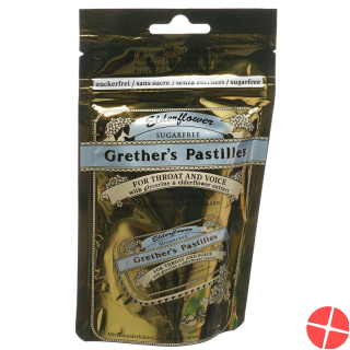 Grethers Elderflower Pastillen ohne Zucker Refill Beutel 100g