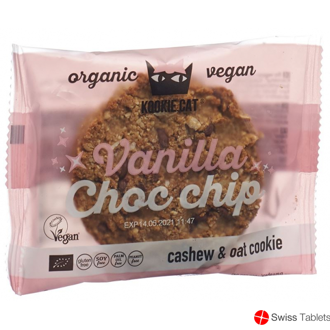 Kookie Cat Vanilla Choc Chip Cookie 50g buy online