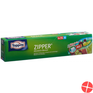 Toppits Zipper Allzweckbeutel 3L 8 Stück