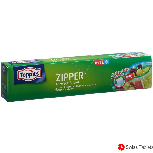 Toppits Zipper Allzweckbeutel 3L 8 Stück buy online