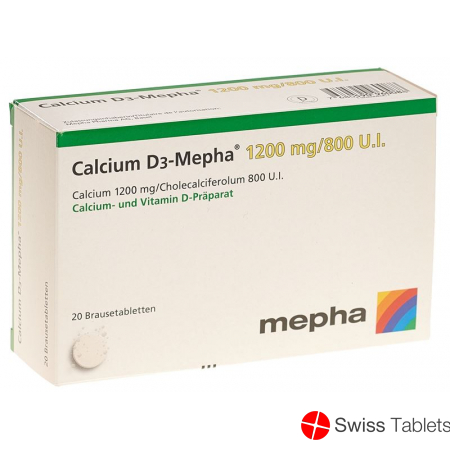 Calcium D3 Mepha Brausetabletten 1200/800 20 Stück buy online