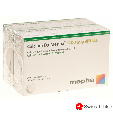 Calcium D3 Mepha Brausetabletten 1200/800 2x 20 Stück buy online