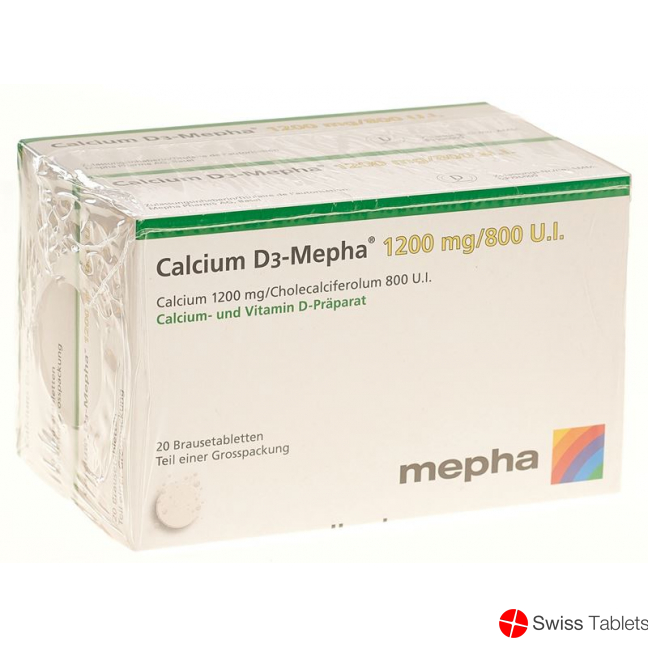 Calcium D3 Mepha Brausetabletten 1200/800 2x 20 Stück buy online