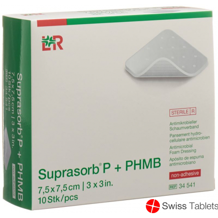 Suprasorb P+phmb Schaumverband 7.5x7.5cm 10 Stück buy online