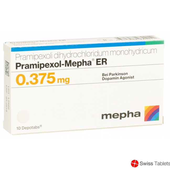 Pramipexol Mepha Er Depotabs 0.375mg 10 Stück buy online