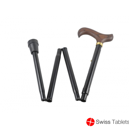 Gastrock Faltstock 85-95cm 4f Alu Schwarz Derby buy online
