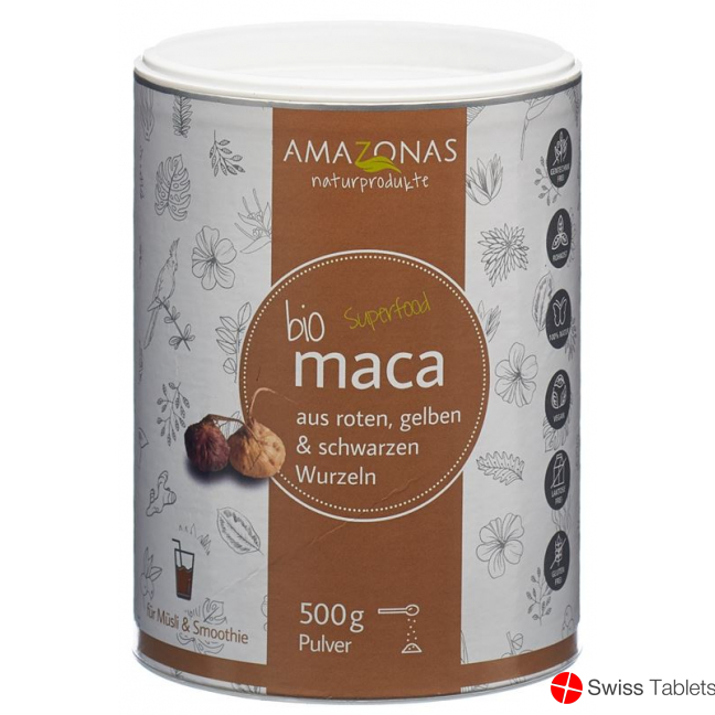 Maca Bio Pulver 100% Pur Dose 500g buy online