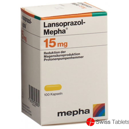 Lansoprazol Mepha Kapseln 15mg Flasche 100 Stück buy online