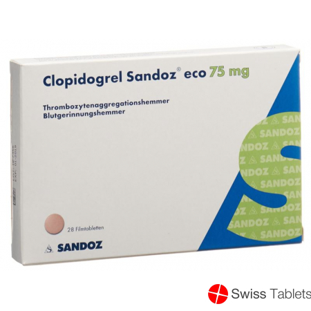 Clopidogrel Sandoz Eco Filmtabletten 75mg 28 Stück buy online