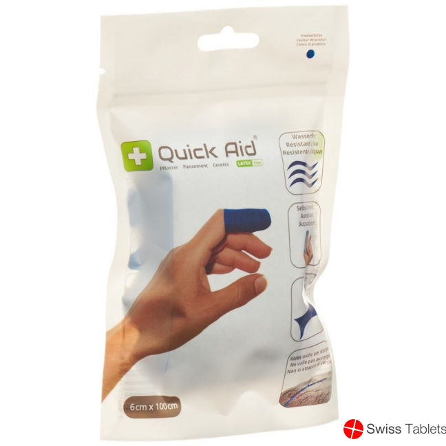 Quick Aid Plaster 6x100cm Latex Free Blue buy online