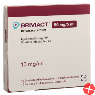 Briviact Injektionslösung 50mg/5ml 10 Durchstechflaschen 5ml