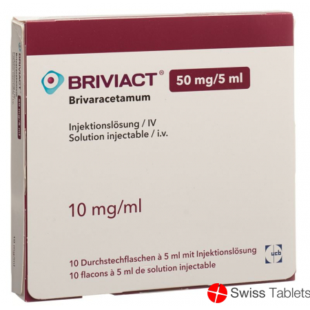 Briviact Injektionslösung 50mg/5ml 10 Durchstechflaschen 5ml buy online