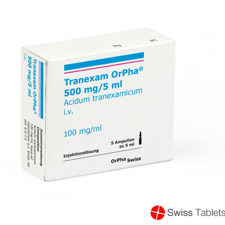 Tranexam Orpha Injektionslösung 500mg/5ml 5 Ampullen 5ml buy online