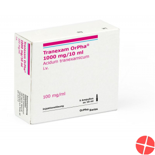 Tranexam Orpha Injektionslösung 1000mg/10ml 5 Ampullen 10ml