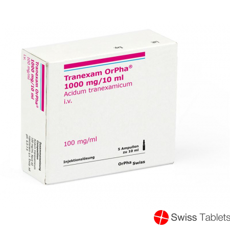 Tranexam Orpha Injektionslösung 1000mg/10ml 5 Ampullen 10ml buy online