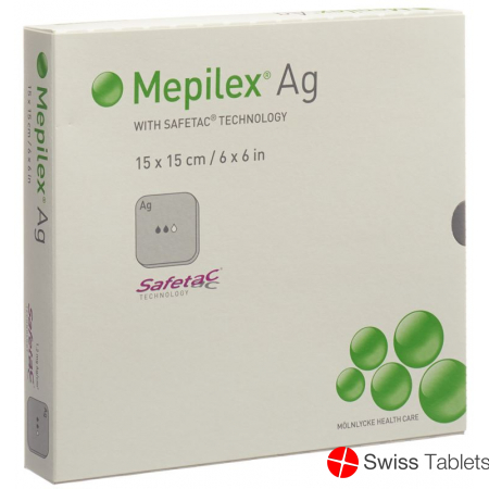 Mepilex Ag Schaumverband Safetac 15x15cm Sil 5 Stück buy online