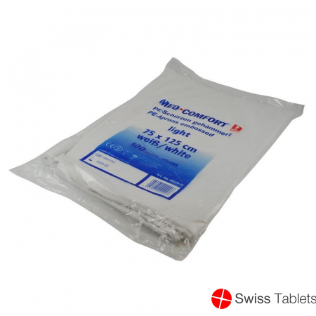 Med-comfort Schutzschuerze 75x125cm Weiss 100 Stück buy online