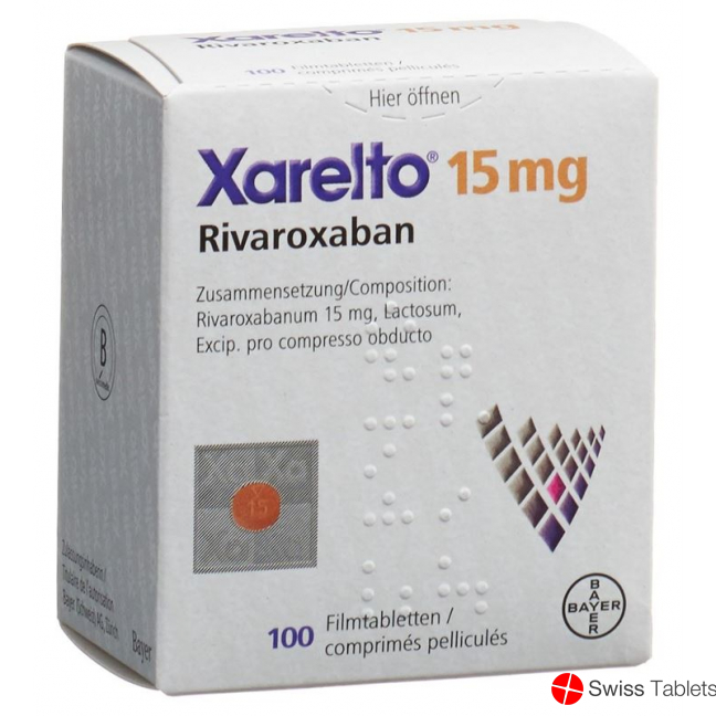 Xarelto Filmtabletten 15mg Dose 100 Stück buy online