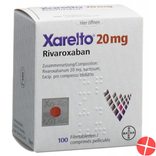 Xarelto Filmtabletten 20mg Dose 100 Stück
