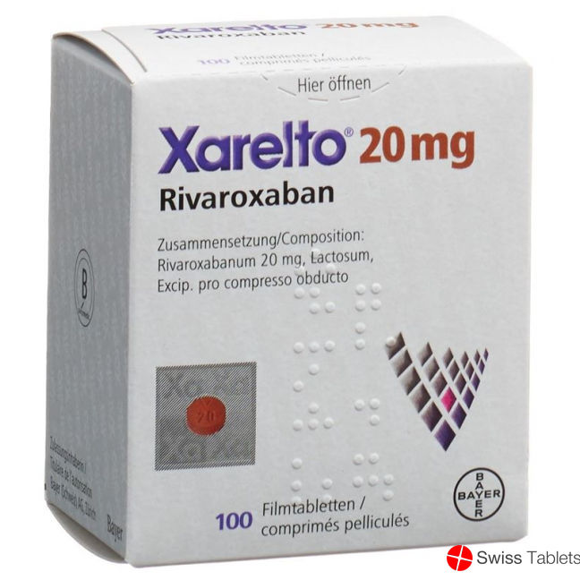 Xarelto Filmtabletten 20mg Dose 100 Stück buy online