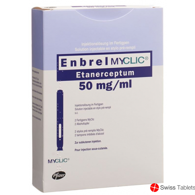 Enbrel Myclic Injektionslösung 50mg/ml 2 Fertpen 1ml buy online