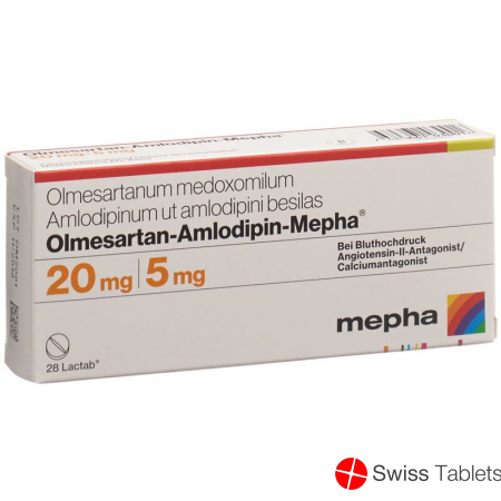 Olmesartan-amlodipin Mepha Lactab 20mg/5mg 28 Stück buy online
