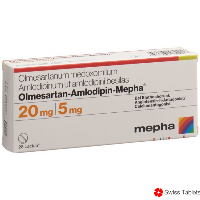 Olmesartan-amlodipin Mepha Lactab 20mg/5mg 28 Stück buy online