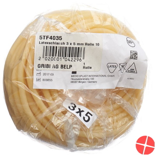 Gribi Latexschlauch 3x5mm 10m Unsteril Rolle