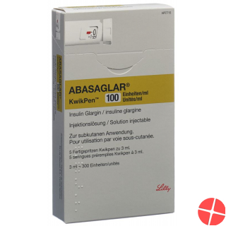 Abasaglar Inj Lös 100 U / ml KwikPen (U80) 5 Fertspr 3 ml