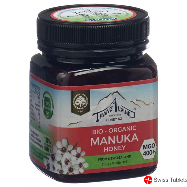 Hoyer Manukahonig Mgo 400+ Bio Glas 250g buy online