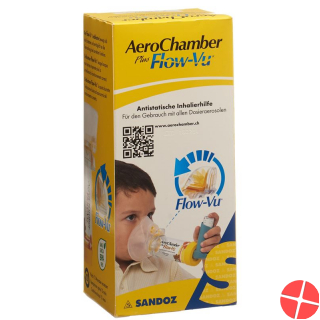 Aerochamber Plus Flow-vu mit Maske (1-5 J) Gelb