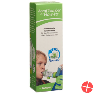 Aerochamber Plus Flow-vu ohne Maske (5+ J) Grün