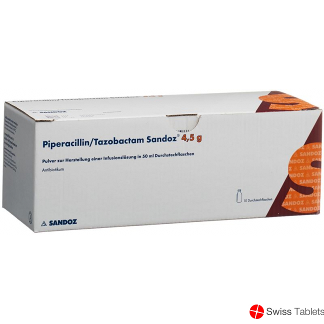 Piperacillin Tazob. Sandoz 4.5g 10 Durchstechflaschen 50ml buy online