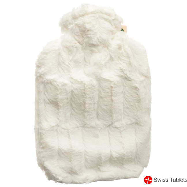 Frog hot-water bottle PVC 1.8L high-pile cover cream buy online