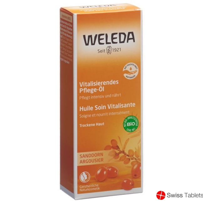 Weleda Sanddorn Vitalisierendes Pflege-Öl Glasflasche 100ml buy online