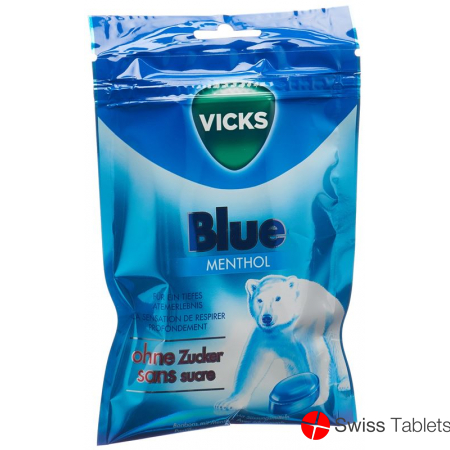 Vicks Blue ohne Zucker Beutel 72g buy online