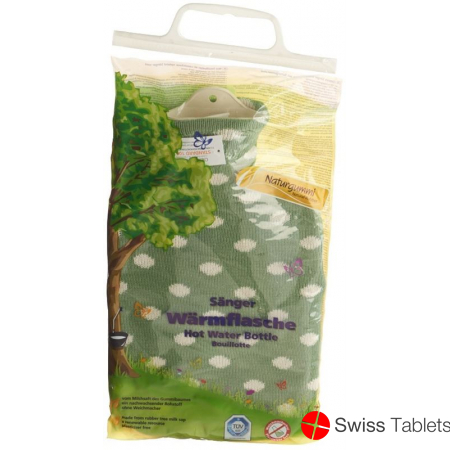 Sänger Hot-water bottle 2L knitted cover green dots buy online