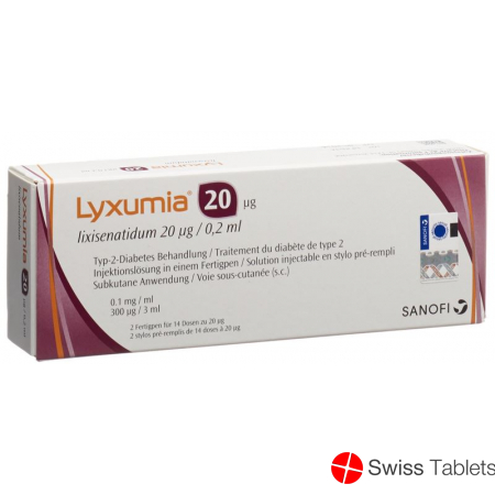 Lyxumia Injektionslösung 20mcg 2 Fertpen 3ml buy online