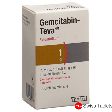 Gemcitabin Teva Trockensubstanz 1g (neu) Durchstechflasche buy online