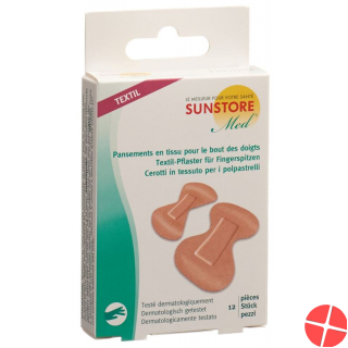 Sunstore Med Textil-Pflaster Fingerspitzen 12 Stück Sunstore Med Textil-Pflaster Fingerspitzen 12 Stück