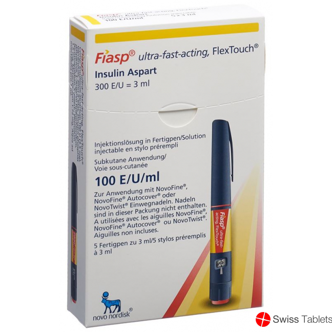 Fiasp Flextouch Injektionslösung 100 E 5 Fertpen 3ml buy online