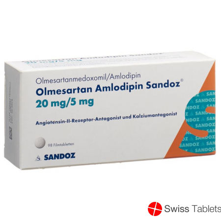 Olmesartan Amlodipin Sandoz 20/5mg 98 Stück buy online