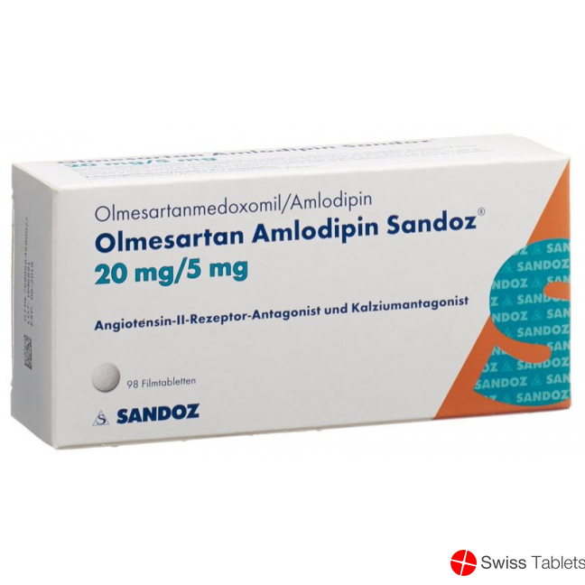 Olmesartan Amlodipin Sandoz 20/5mg 98 Stück buy online
