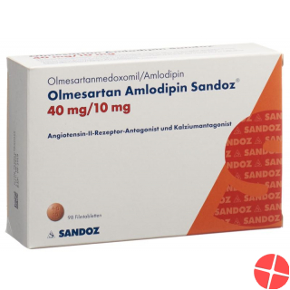 Olmesartan Amlodipin Sandoz 40/10 mg 98 tablets Olmesartan Amlodipin Sandoz 40/10 mg 98 tablets
